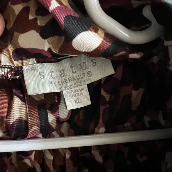 CHENAULT Printed Pleated Skirt - Wine Camo - Picture 3 of 3